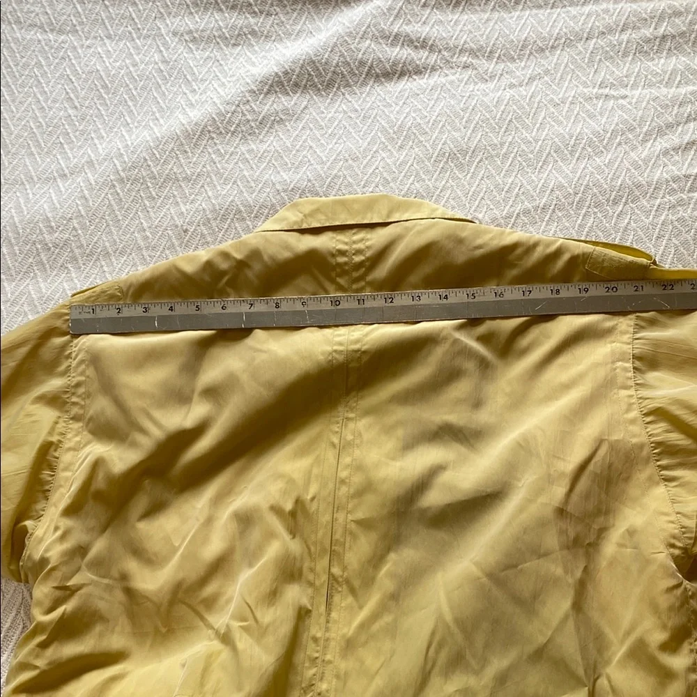 Vintage women’s Yellow Trench Coat iridescent long lined pockets - Picture 11 of 16